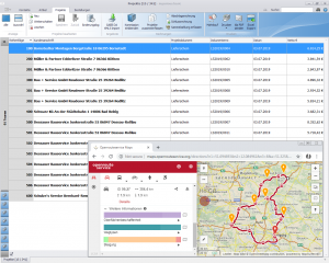 Optimierte Touren aus der Ingenious ERP Software - powered by openrouteservice.org