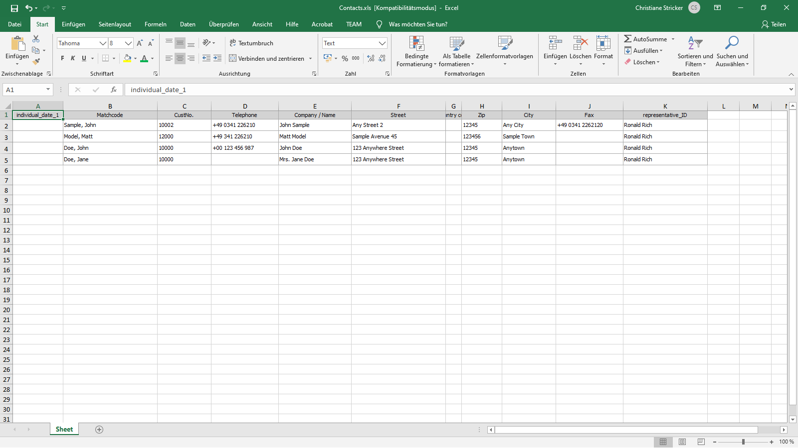 ingenious software contacts liestview excel export