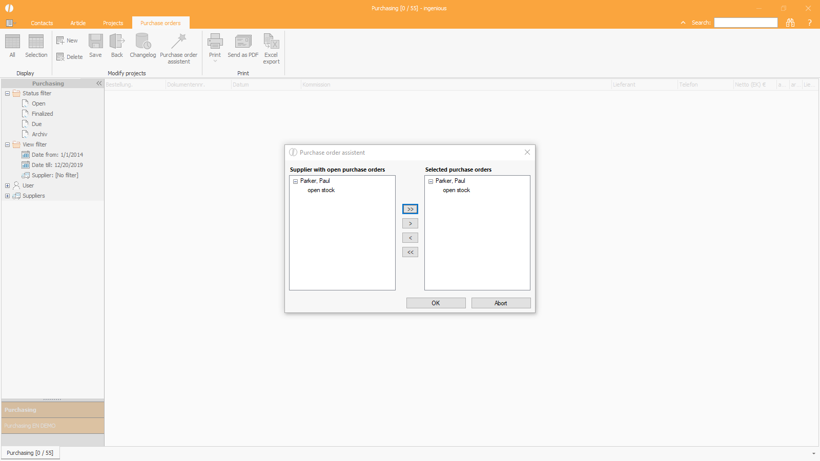 ingenious software purchase order assistant
