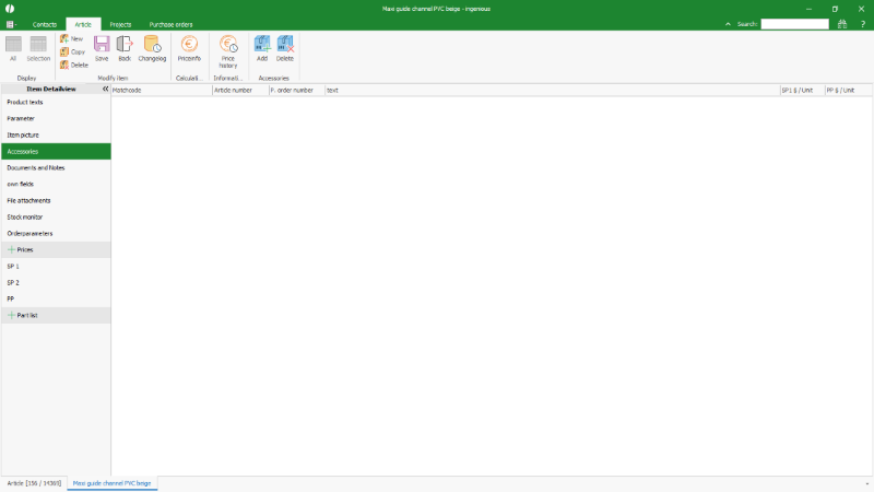 Click to Enlarge Accessories form of an article
