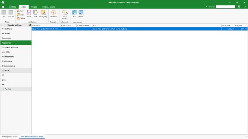 Click to Enlarge Assigned accessories