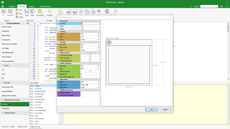 Click to Enlarge Technical drawing created by a picture script