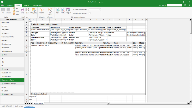 Click to Enlarge Using a picture script in a measurement sheet