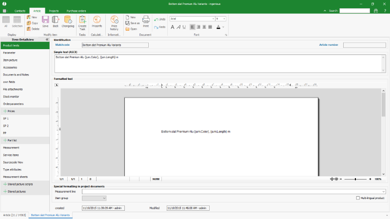 Click to Enlarge Text enriched with placeholders from type attributes