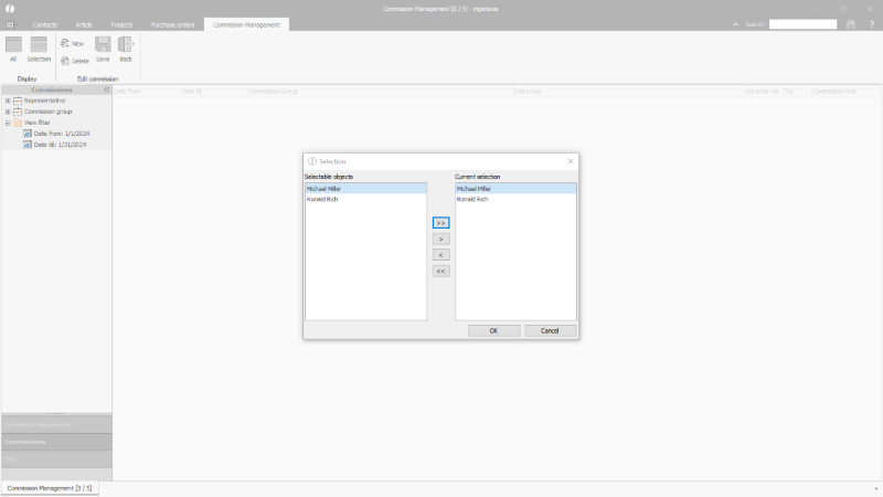 Click to Enlarge Selection of representatives to whom the commission applies