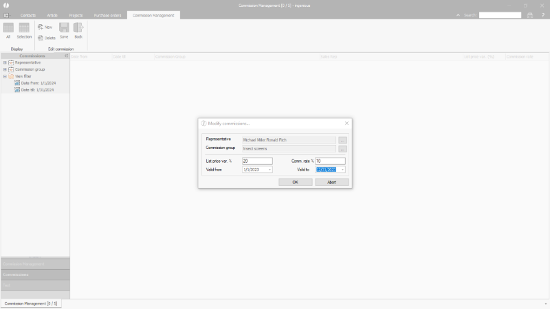 Click to Enlarge Creation of commissions