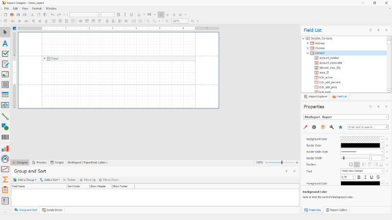 Print report designer