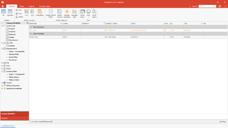 Click to Enlarge Activation / deactivation of a filter