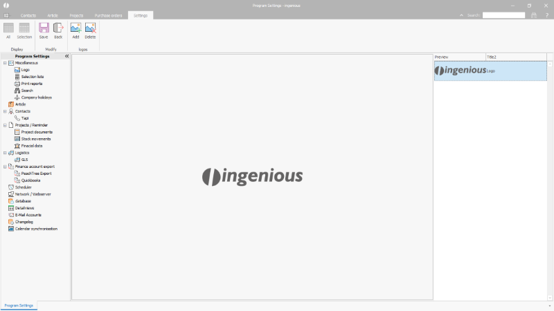 Click to Enlarge Globally recorded logo to use in the program