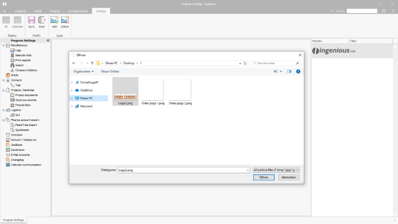 Click to Enlarge Adding a new logo