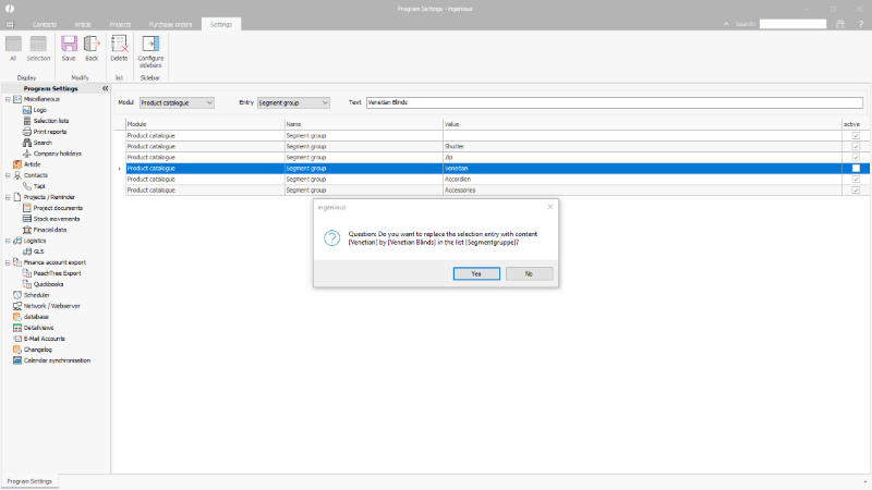 Click to Enlarge Changing the name of a selection list entry