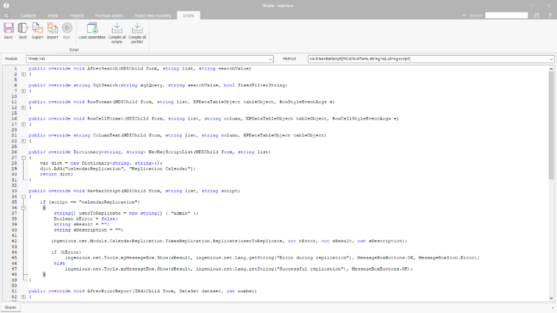 Click to Enlarge List script for calendar synchronization