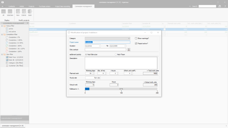Click to Enlarge Commission detail view