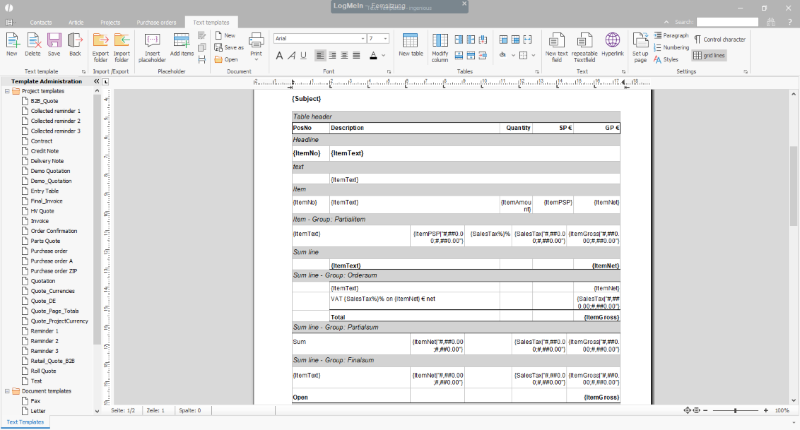 Insert the item element into the final invoice