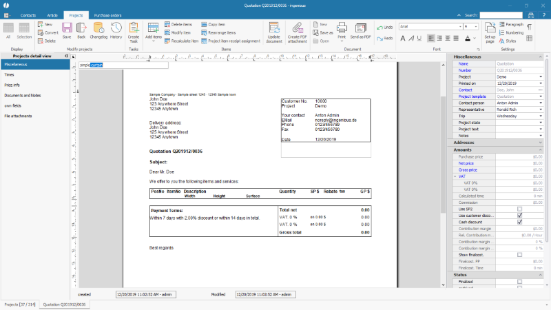 Type ahead article search in the project document