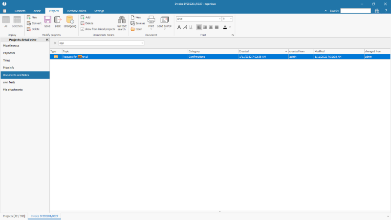 Search function within the documents