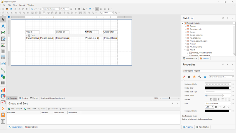 Print report designer