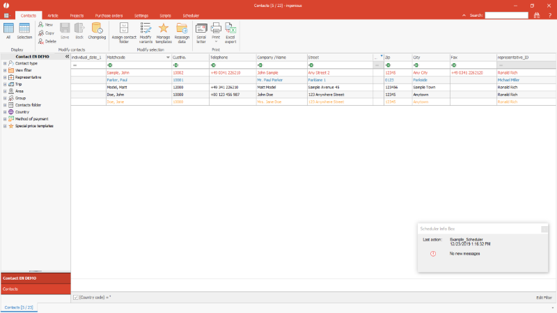 Alert box of the scheduler on the executing client