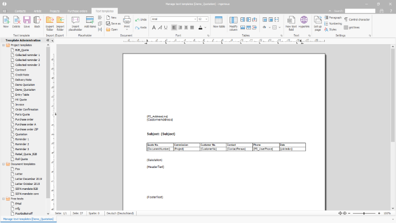 Click to Enlarge Example basic pattern miscellaneous data on a project document