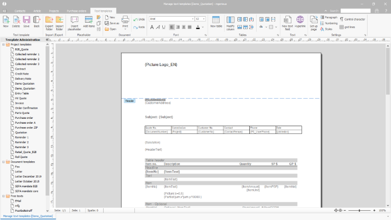 Click to Enlarge Scaled picture placeholder on a project template