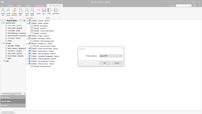 Click to Enlarge Determine a user individual standard printer for a report