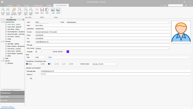 Miscellaneous user data