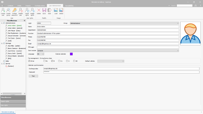 Click to Enlarge Miscellaneous user data