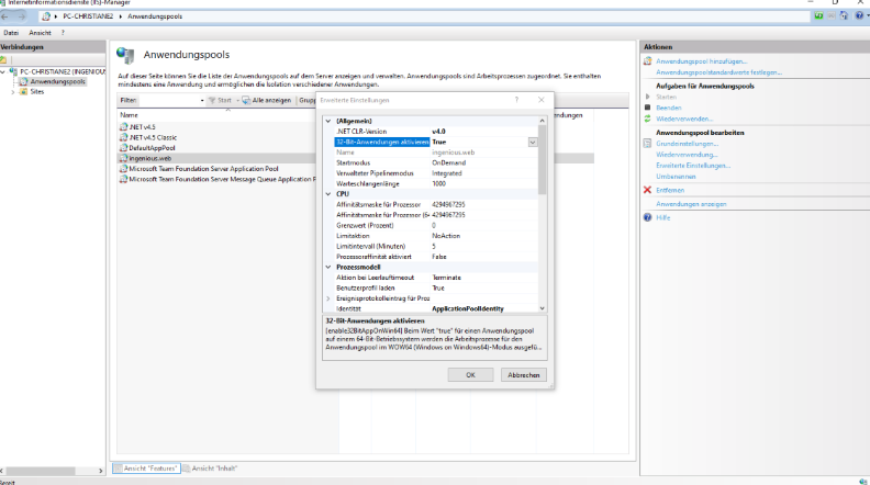 Extended settings of the website