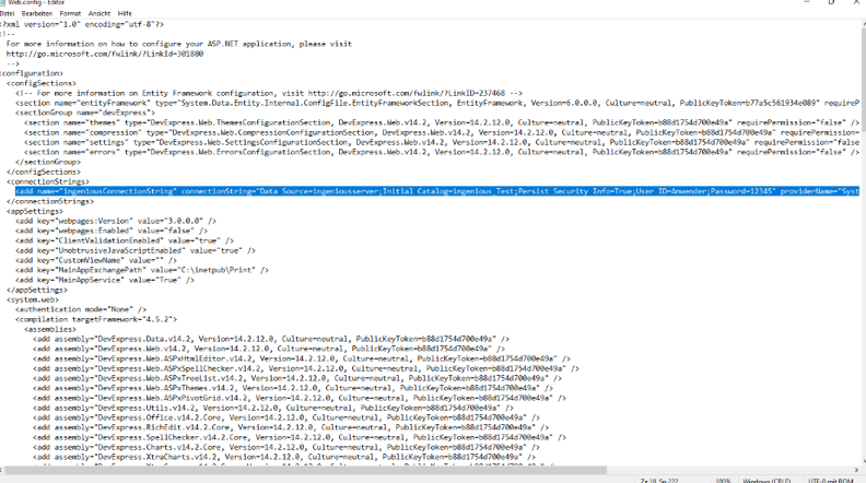 Modfication of web.config file