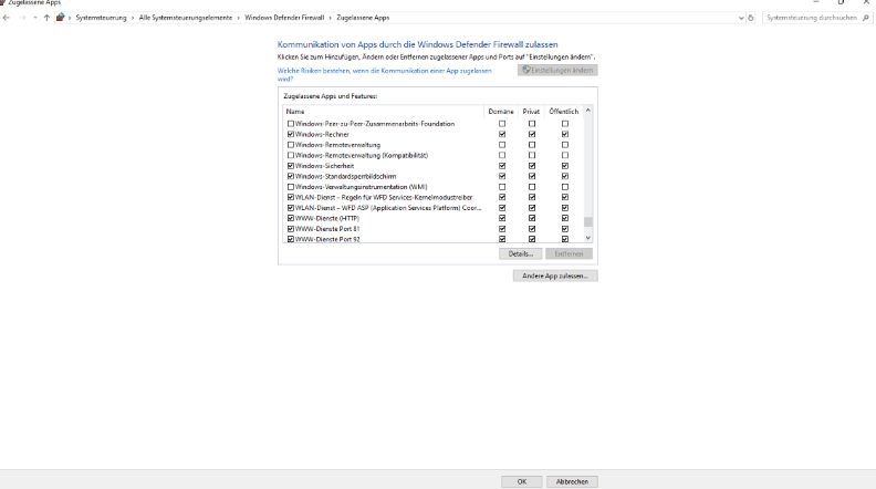 Enabling the WWW services through the Firewall