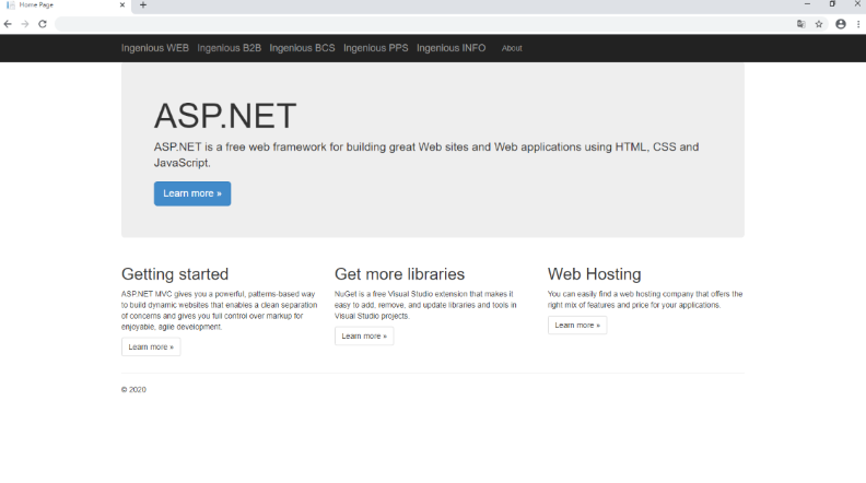 Start page of the ingenious web modules