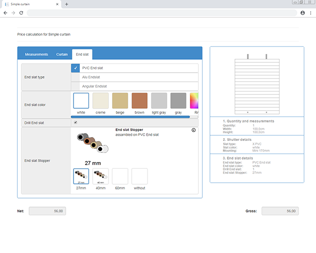 Radio-Buttons, Picture-Slider, Tooltips,... in the product configurator